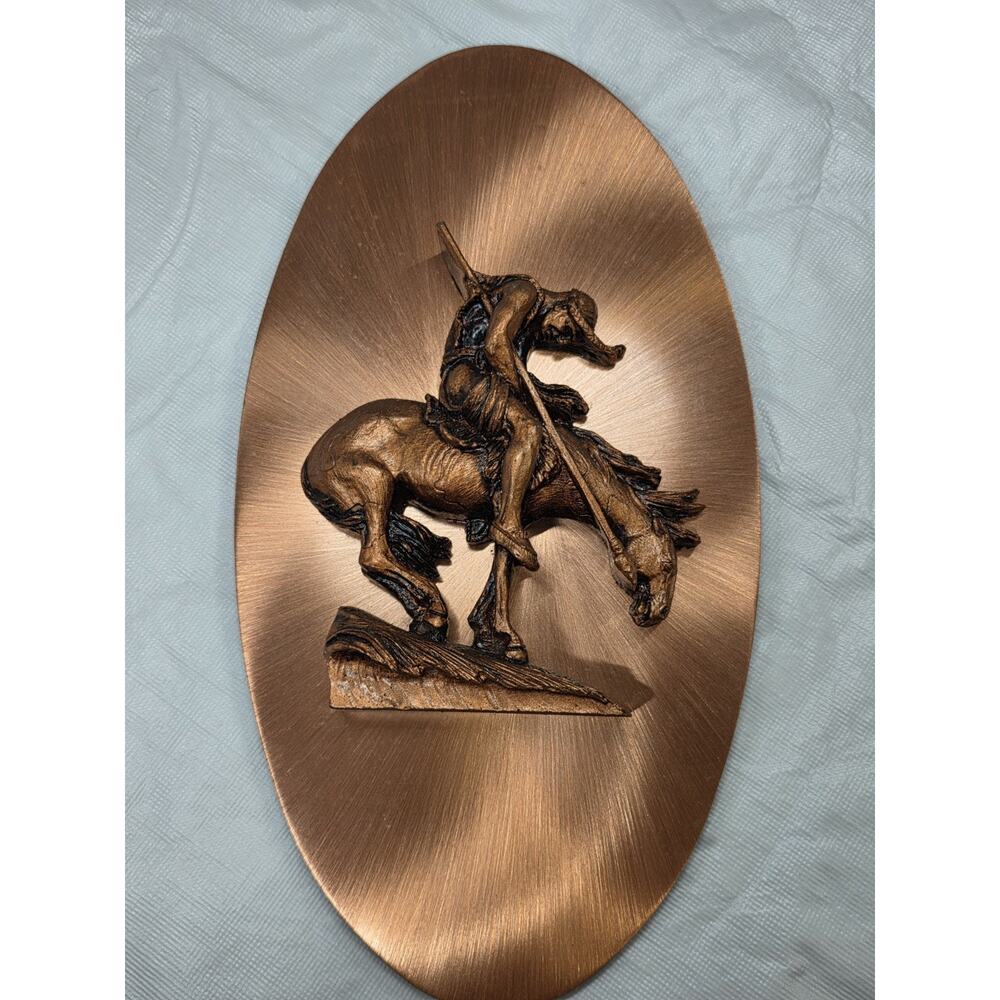 Copper Indian Native Horse End Of The Trail Copperama Wall Art Signed Plaque